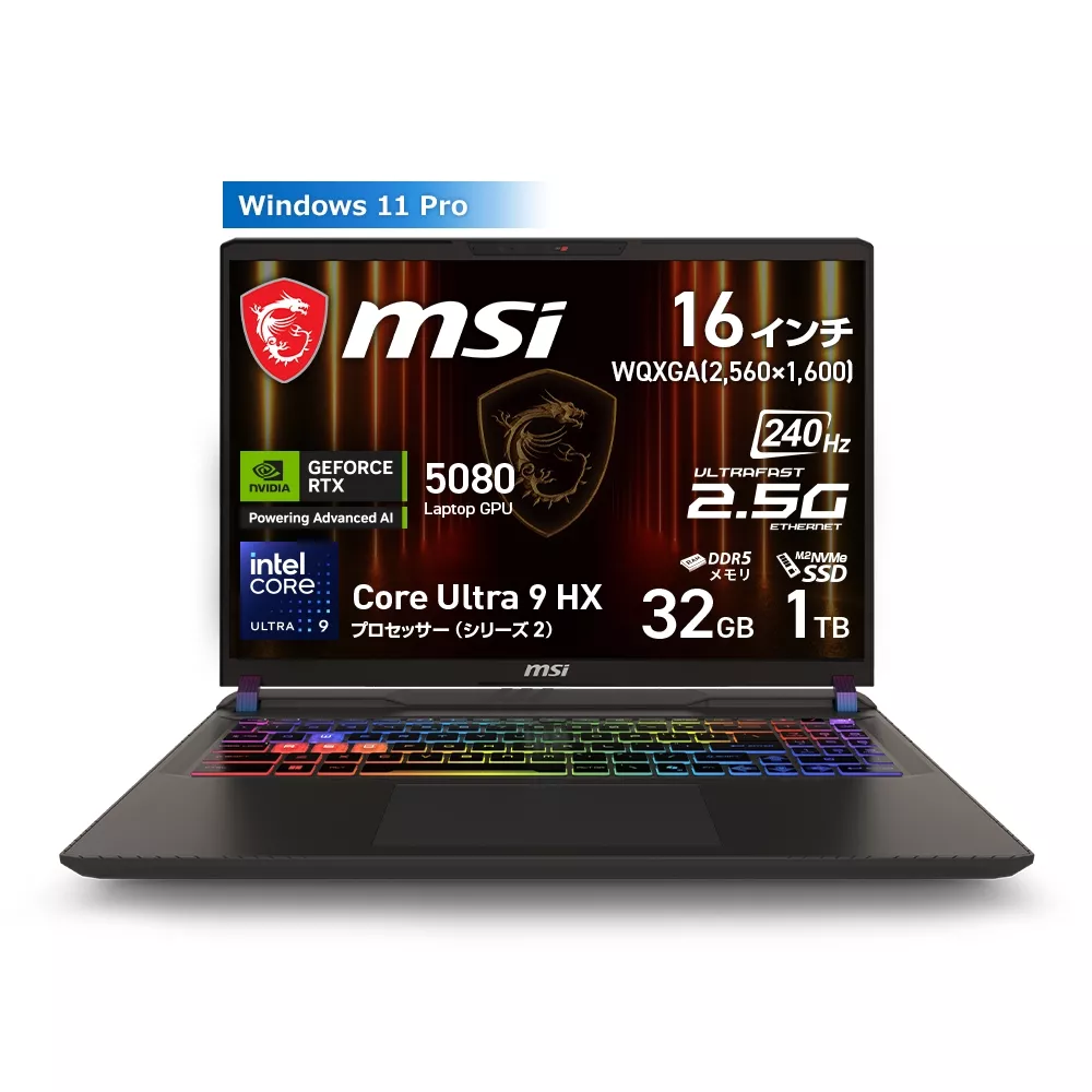 【美品】MSI ゲーミングノートPC【使用半年】 MSI MSI ゲーミングノート Vector 16 HX AI A2XW Vector-16-HX-AI